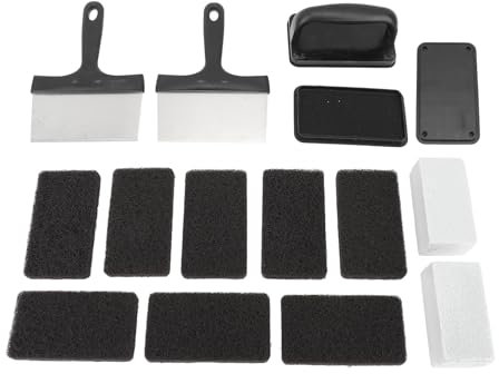 Buachois Grill-Reinigungsset, Hochleistungs-Grill-Reinigungsset, Ölfleckenentfernung, Anti-Heißgriff, Multifunktionales Grill-Reinigungsset(15 Set)