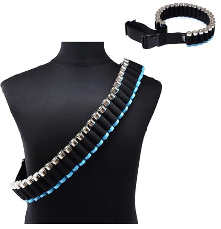 YHZNAGEM Patronengürtel, Schnapsgürtel, Gürtel fur Klopfer, 27 Loch Patronengürtel, 145cm Lange, Nylon Schrotflintenpatronen Etui Patronengürtel für Taktische Waffe