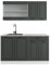Vicco Singleküche R-Line, Küchenzeile Single, Anthrazit Landhaus/Weiß, 140 cm, AP Marmor