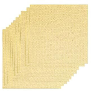 Yuktha Swedish Dish cloth - Eco Friendly Reusable Dish Cloths, Absorbent Cellulose Sponge Cloth for Cleaning Kitchen - 10 Pack (Yellow)