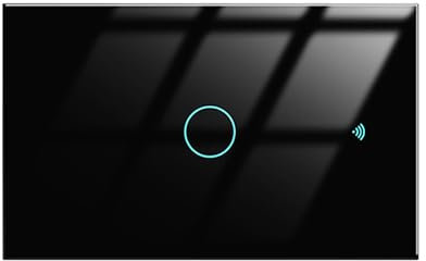 MeanWell Interruttore Da Parete Touch Matter WIFI 2.4G, Nero Touch Da 1 Tasto, Modello EU/USA Per Scatola 503 Rettangolare, Bluetooth BLE Mesh, TUYA, Smart Life 10A V 90-250V