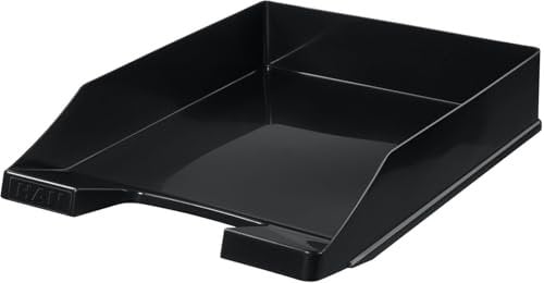 Conipa® - 10 Stück Briefablage DIN A4 Schwarz (stapelbar) - Ablagefächer & Dokumentenablage für Schreibtisch - Ablageboxen & Bürobedarf für Briefe & Dokumente - Papier-Ablage Organizer (Büro-Artikel)