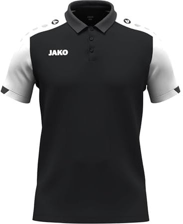 JAKO Unisex Poloshirt Dynamic, schwarz/weiß/anthrazit, L