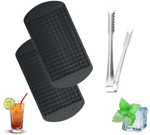 3 Pcs Mini Ice Cube Trays,160 Grids Small Square Flexible Ice Cubes Molds Small Ice Cube Tray Tiny Ice Cube Trays for Freezer Baby Food,Whiskey,Cocktails,Milk and Juice