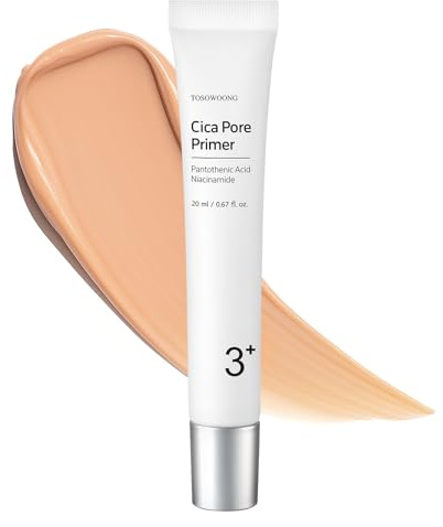 TOSOWOONG Cica Poren Primer, Porenpflege für fettige Haut, feine Linien | Weichzeichnend, mattes Finish, Talgkontrolle, langer Make-up-Halt, Falten, glättend, ebener Teint, K-Beauty, 20 ml