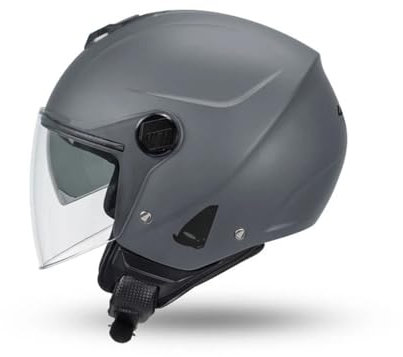 CASCO UFO JET NIXIE HE13005-E DOPPIA VISIERA GRIGIO LUCIDO CASCO URBANO/EXTRAURBANO (L)