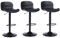 Flysky Tabouret de Bar Lot de 3, Tabouret pivotante à 360° réglable en Hauteur, Chaise de Bar avec Dossier et Repose-Pieds, Similicuir Chargeable 120kg Tabouret de Cuisine, Noir