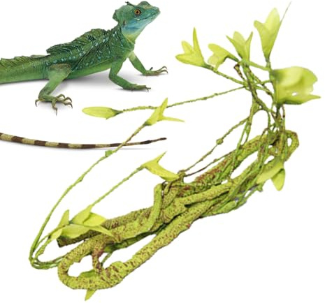 Reptile Reben Terrarium | Chamäleon Tank Zubehör | Reptile Natural Moss Rope Jungle Decor | Das natürliche künstliche Kletterdekor versteckt Anreicherungsreben für Schlangen, Cam