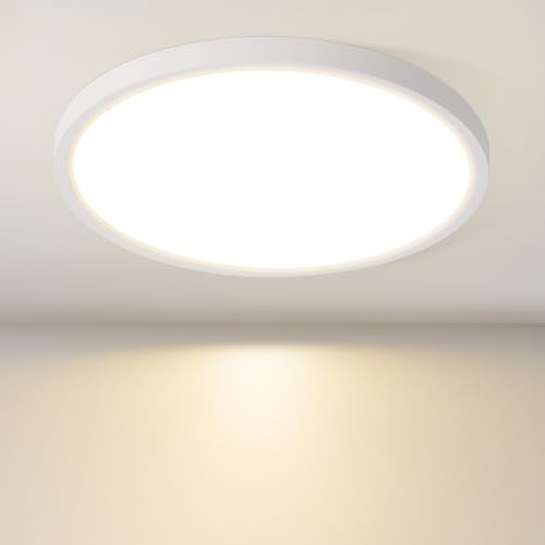 Laittiin Deckenlampe LED Deckenleuchte Flach - 18CM Badlampe Decke 15W | Schlafzimmerlampe 3000K/4000K/6500K Rund Ultra Dünn Badezimmerlampe Flurlampe Küchenlampe für Küche Keller Flur