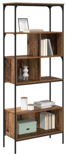 vidaXL Bücherregal 7 Ebenen 76 x 33 x 188,5 cm Holzwerkstoff Altholz