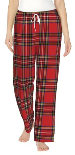 KWQDOZF Bas de pyjama à carreaux rouges pour femme, pantalon de pyjama d'intérieur en flanelle confortable