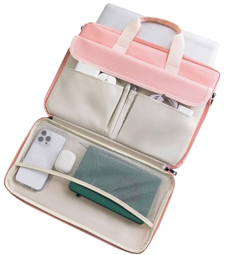 Sacoche Ordinateur Portable 14 Pouces Mallette Sac pc Tablette Laptop Sac à Bandoulière Compatible avec 14 MacBook Pro, 15 Lenovo ThinkPad X1 Carbon, 14 ASUS ZenBook, 15 Surface Book 3