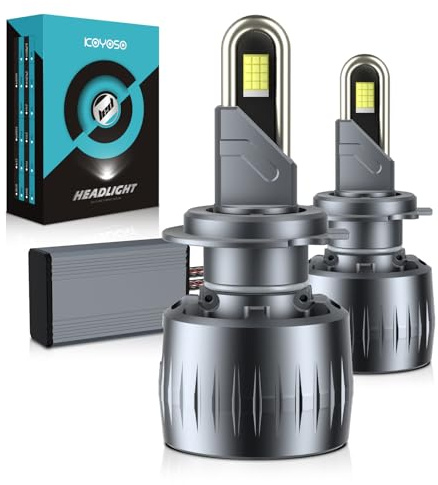 KOYOSO H7 LED Lampadina 180W 40000LM, Kit Aggiornamento per Alogena Auto | Newly Upgraded 24 LED Chips,U-Shaped Copper Tube &20000RPM Cooling Fan,6500K Bianco,CANBUS Ready Nessun Errore, IP68