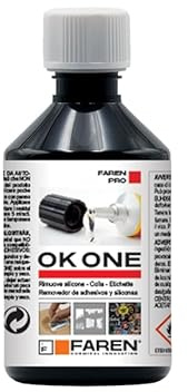 Faren OK ONE L, Sciogli Silicone, Rimuovi Etichette, Colla, Mastice, Resina, Catrame, veloce ed efficace, 250ml (3 Pz)