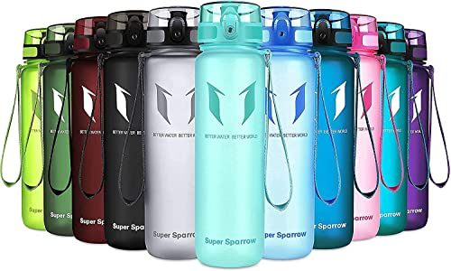 Super Sparrow Bouteille d'eau - Gourde - 1000ml - sans BPA - Convient pour Le Sport, la randonnée, l'école, Le Bureau, en Plein air