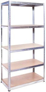 Scaffale Mensola Scaffali Magazzino Scaffalatura Metallo Zincato 5 Ripiani L90xP40xH180 cm Legno MAX 875KG