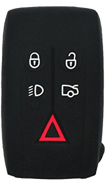 BROVACS Silicone Cover Protector Case Holder Skin Jacket Compatible with JAGUAR 5 Button Smart Remote Key Fob CV4983 Black