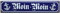 Moin Moin Emaille Schild 8 x 40 cm Emailschild blau.