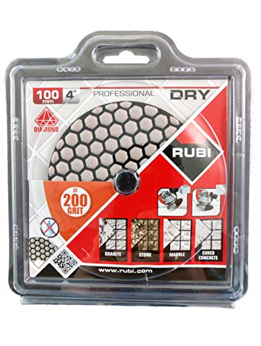 Rubi Diamant Schleifpad zur Trockenpolitur | Ø 100 mm Klettaufnahme | M14 | verschiedene Körnungen (Körnung 200)