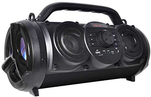 Boytone BT-18BK Portable Bluetooth Boombox Speaker, Indoor/Outdoor, 25W, Loud Sound, Deeper Bass, EQ, 5 Subwoofer, 2 x 3.25 Tweeter, FM, 9H Playtime, USB, Micro SD, AUX, Microphone, Recording, Light