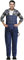 GREAT BIKERS GEAR - Salopette da uomo in denim salopette jeans Brace grande e alto chiave Pro Heavy Duty Workwear Mario Cargo, Blu scuro, 34W / 32L