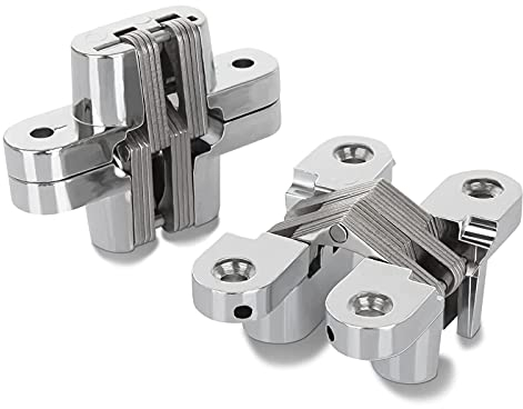Paire 60mm Charnières cachées en acier inoxydable, Charnières invisibles Hauteur de la feuille invisible 2-3/8''