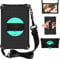 BAUBEY Case for All-New Amazon Fire HD 10 Tablet (9th/7th/5th Generation,2019/2017/2015), Hand Strap,Shoulder Strap Kickstand Rugged Shockproof Silicone Stand Cover (Black+Aqua)