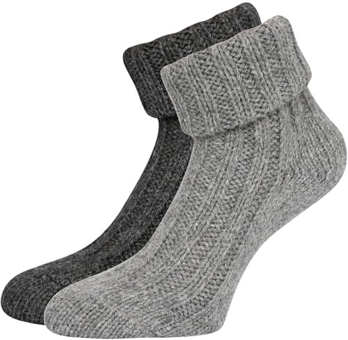 KB Damen Alpaka Socken dick gestrickt mit Umschlag nicht festgenäht Kuschelsocken Damen Wollsocken Damen warme Socken mit Umschlag Wintersocken 35-38 39-42