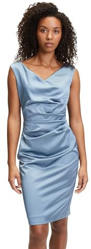 Vera Mont Damen Etuikleid mit Raffung 36, Bluish Grey