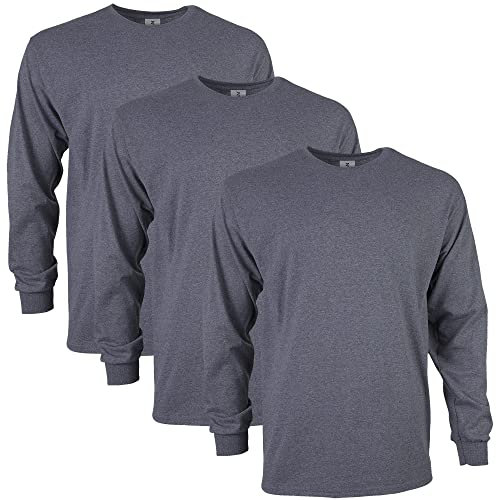 GILDAN Men's, Ultra Cotton Long Sleeve T-Shirt, Style G2400, Dark Heather, M