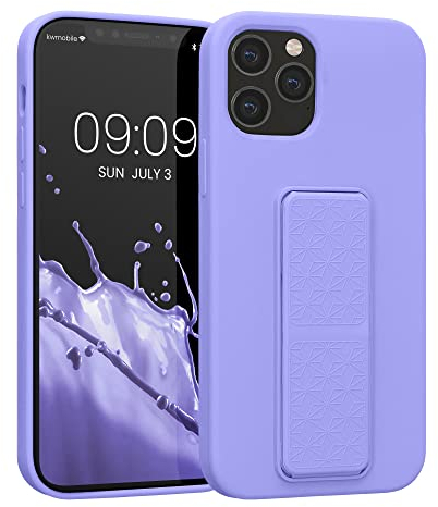 kwmobile 1x Custodia Compatibile con Apple iPhone 12 / iPhone 12 PRO - Cover Supporto Dita - Back Case per Smartphone - Protezione Gommata Lavanda