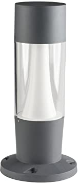 Licht-Erlebnisse Pollerleuchte klein Grau 47 cm Ø22cm GU10 IP54 Sockelleuchte Wegbeleuchtung Garten Terrasse LANNA