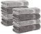 Komfortec 8er Handtücher 50x100 cm Set aus 100% Baumwolle, Frottee, Weich, Anthrazit Grau/Silber