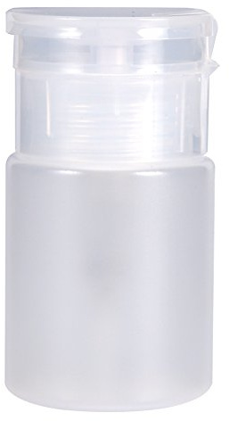 Pump Bottle Dispenser 60ml, Push Down Nail Polish Remover Pump, Empty Cleanser Bottle for Makeup Remover Alcohol, Leak-Proof Travel Container (White)