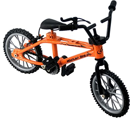 Jiakalamo Fingerbike – Miniatur-Fahrrad-Spielzeug, Simulation Mini Finger Mountainbike, Fahrrad-Modellsammlungen Dekoration (orange)