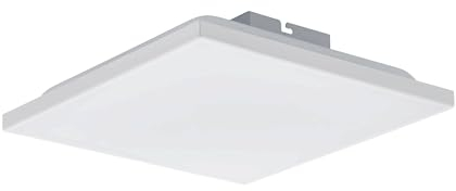 EGLO LED Panel Calemar, quadratische Deckenlampe, Deckenleuchte aus Kunststoff und Metall in Weiß, Aufbauleuchte für Büro und Küche, neutralweiß, 29x29 cm