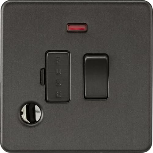 Knightsbridge 13A Switched Fused Spur with Neon and Flex Outlet - Smoked Bronze