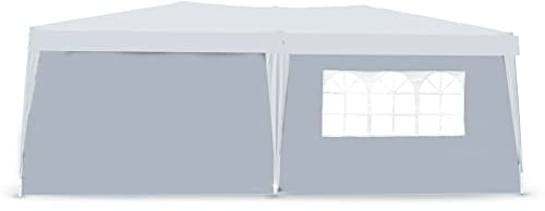 Defacto 2X Seitenteile 3m mit Seitenwand/Seitenteil und Fenster 300x180cm für 3x3 m, 3x4 m, 3x6 m Pavillon, Partyzelt, Faltpavillon Seitenwände Seitenwänden GRAU