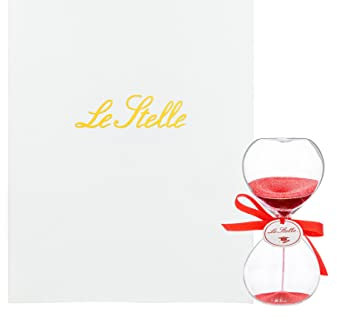 Sablier en verre avec sable rouge H.7,5 cm avec trousse LESTELLE55223