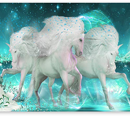 murando - Fototapete Premium-Vlies Einhörner 100x70cm - Foto Tapete Wohnzimmer Moderne Vliestapete XXL Wandtapete Motivtapeten Bildtapete 3d Effekt Wand Dekoration Flur Fantasie Abstrakt g-C-0067-a-d