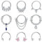 Kakonia 9 Stk 16G Dangle Septum Piercing Schmuck für Damen Herren Baumeln Nasenpiercing Rings 316L Edelstahl Cartilage Helix Daith Earrings Dangle Septum Rings 8MM