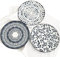 Darthome Set of 6 Mediterranean Dinner Plates 27cm Blue and White Patterned Tableware Art