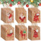 GeschenktüTen Weihnachten - 24 Stück Kraft Geschenktaschen, Papiertüten Mit Henkel, WeihnachtstüTen Papier, Weihnachtstasche