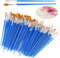 SEUNMUK 200 Pcs Small Paint Brushes, Bulk Artist Paint Brushes with Flat and Pointed, Nylon Hair Face Detail Painting Art Brushes for Watercolor, Acrylic Gouache, Oil Painting(Blue)