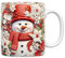 Eteslot Tasse de noël en céramique, Tasse de père noël, Tasse à café Bonhomme de Neige, Mug Noel - Tasse Noel - Verre De Noel - Tasses À Café Peintes, Décoration De Noël