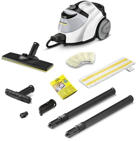 Kärcher SC 5 EasyFix Steam Cleaner with hot water connection, steam pressure: 4.2 bar, heating time: 3 min, area: approx. 150 m², tank: 0.5 l + 1.5 l, incl. floor cleaning set EasyFix and nozzles