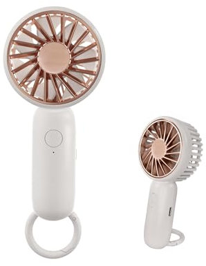 Jsdoin Mini-Handheld-Ventilator, leistungsstarker Desktop- mit Schnalle, leichter USB-Ventilator, geeignet f ür modische Frauen, Männer, Innen - und außenbereiche (Blanc)