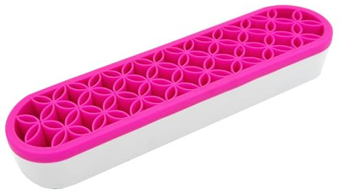 TANG SONG 1 PCS Silicone Make up Brush Holder Cosmetic Storage Box Desktop Organizers (Pink)