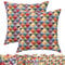 Selfitex 2er Set Bunte Couchkissen 50x50 cm, Sofakissen mit Füllung und Bezug, kuschelweiches Lesekissen, dekoratives Fernsehkissen, Deko- und Kopfkissen, Rückenkissen (Pyramid)