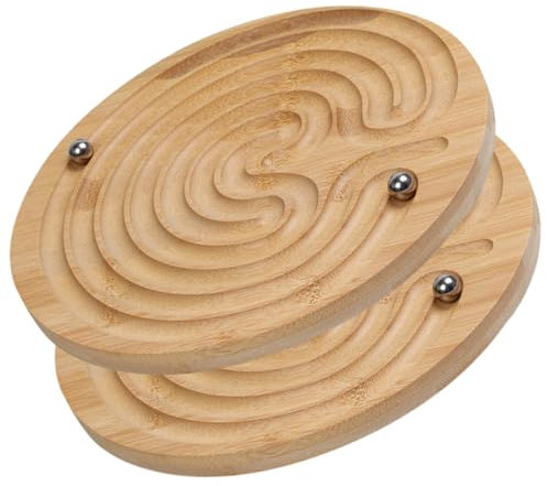 Abaodam 2St Trainingsspiel Kinderspielzeug Rätsel für Erwachsene Spielset aus Holz Perlenwaagen Labyrinth interessantes balancierendes Holzspielzeug hölzern Ball